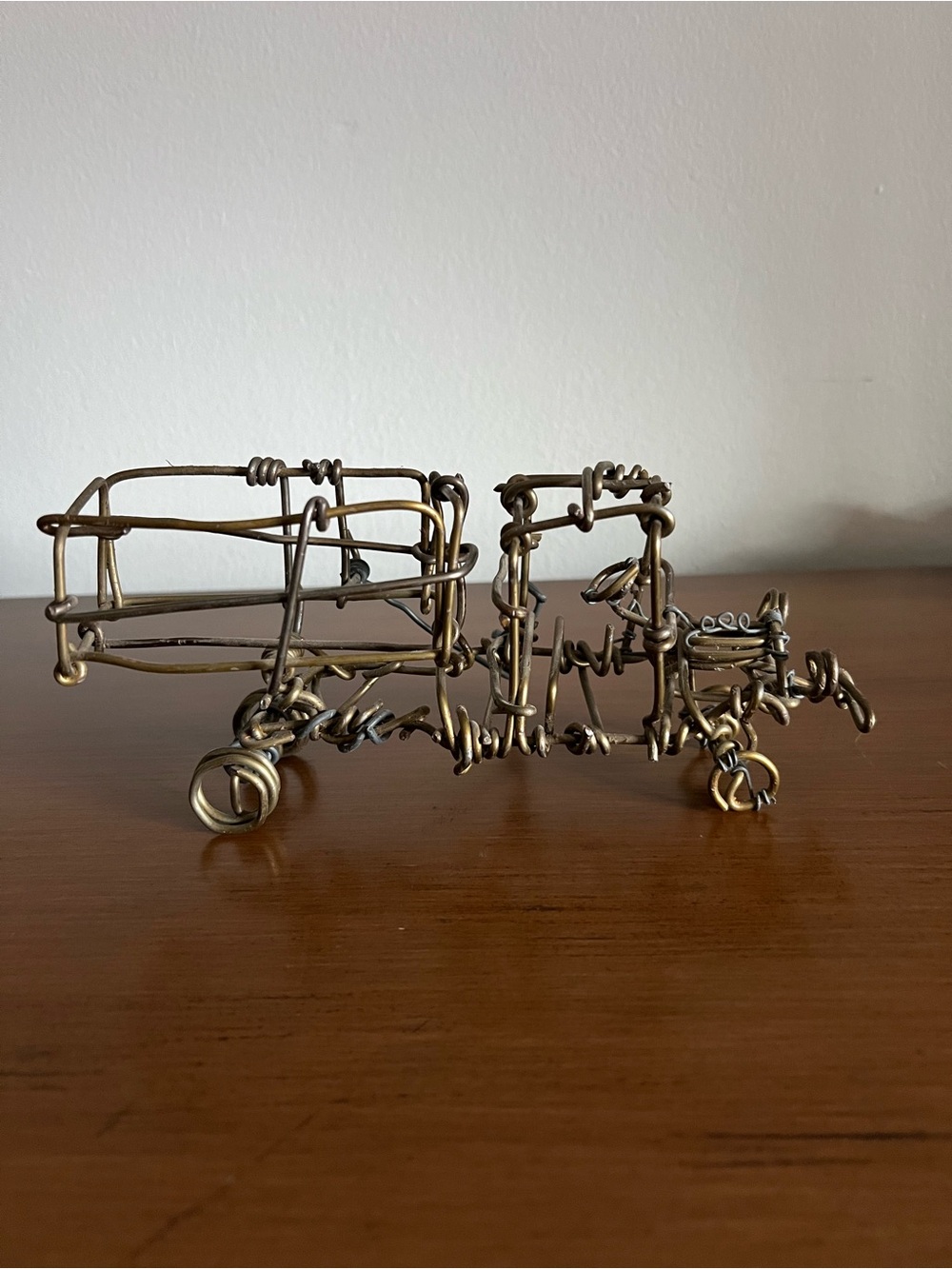 Handmade Wire Truck Sculpture Decorative Accent